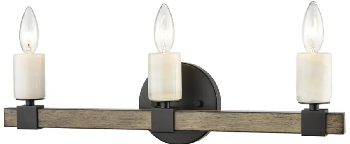 Stone Manor 21" Wide 3-Light Vanity Light - Matte Black