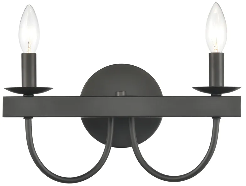 Williamson 14" Wide 2-Light Vanity Light - Black