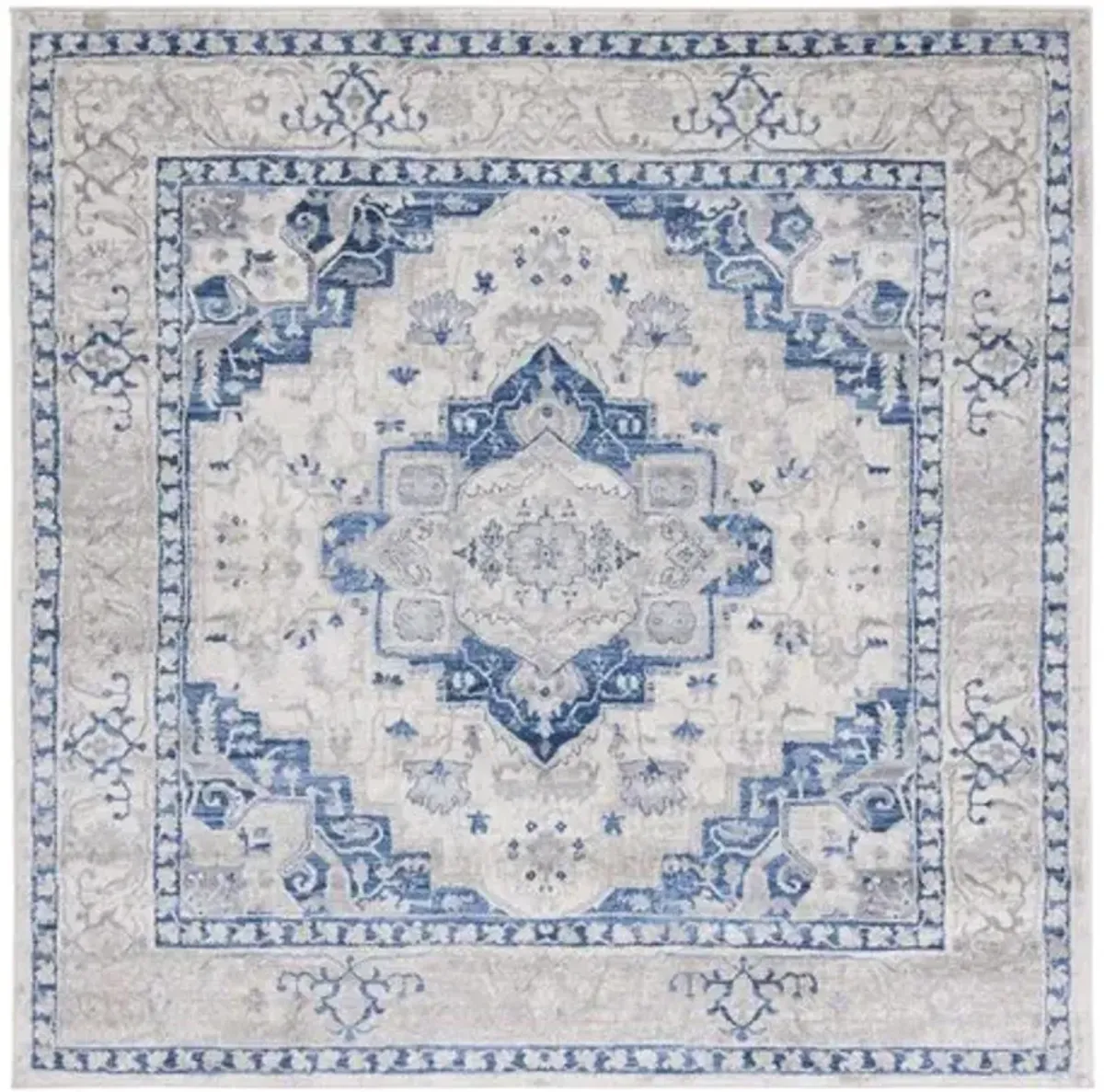 Brentwood 851 Ivory / Blue 6'-7" X 6'-7" Square Square Powerloomed Rug