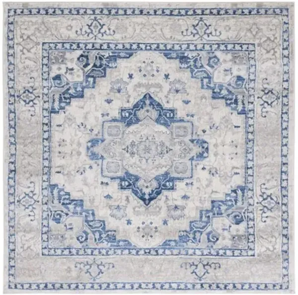 Brentwood 851 Ivory / Blue 6'-7" X 6'-7" Square Square Powerloomed Rug