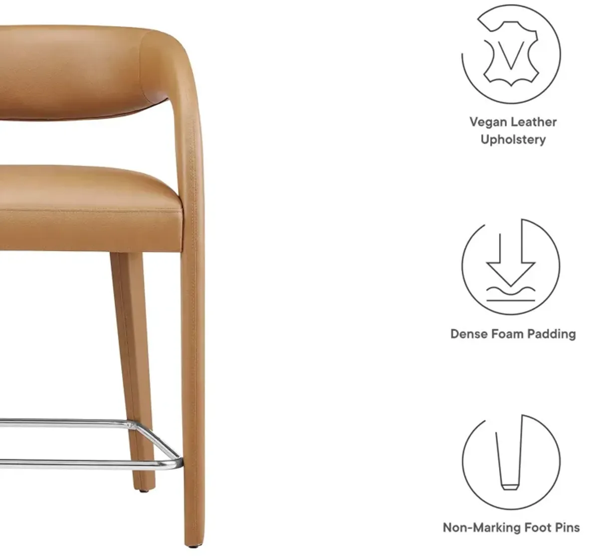 Pinnacle Vegan Leather Counter Stool - Set of 2