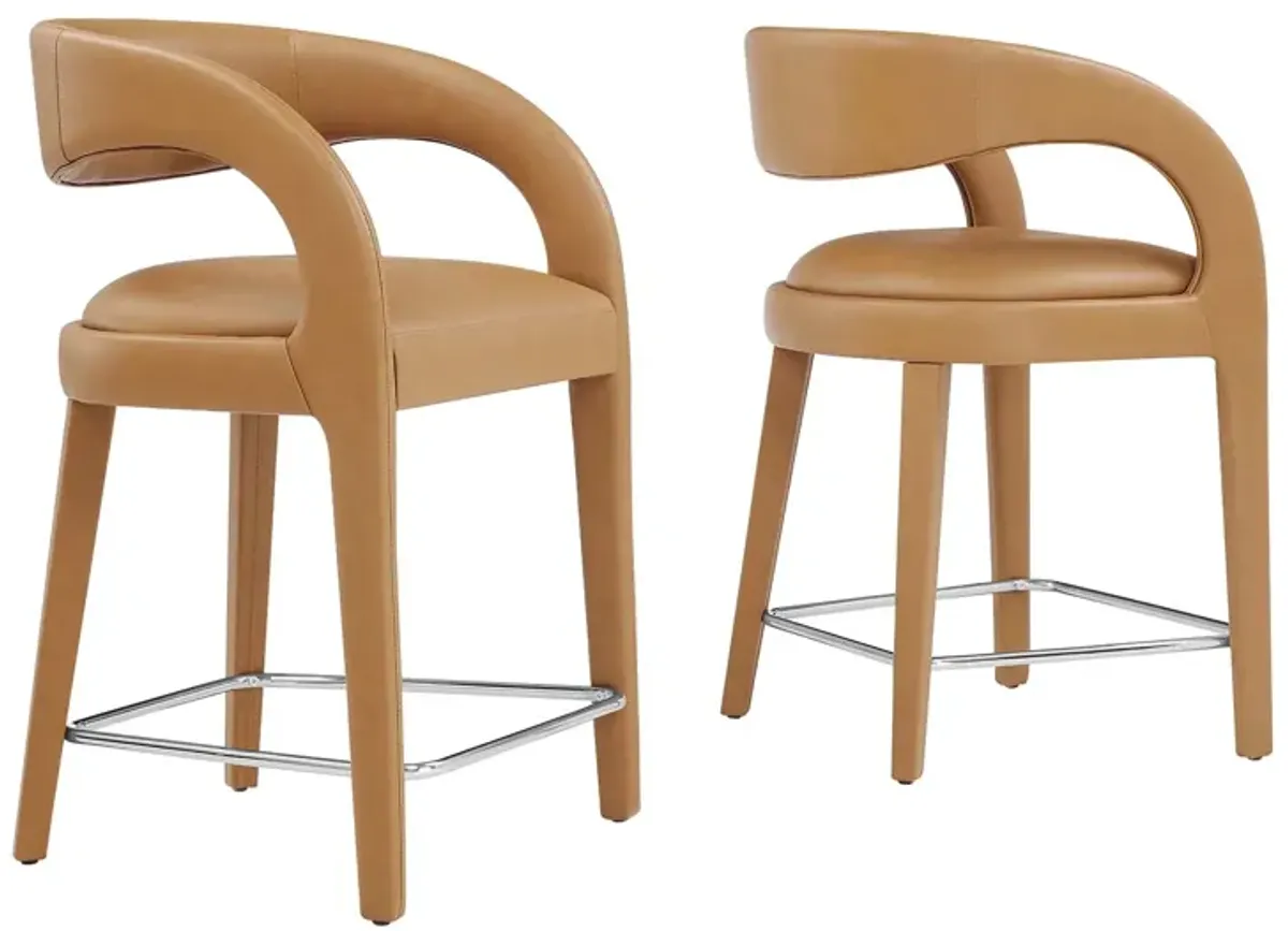 Pinnacle Vegan Leather Counter Stool - Set of 2