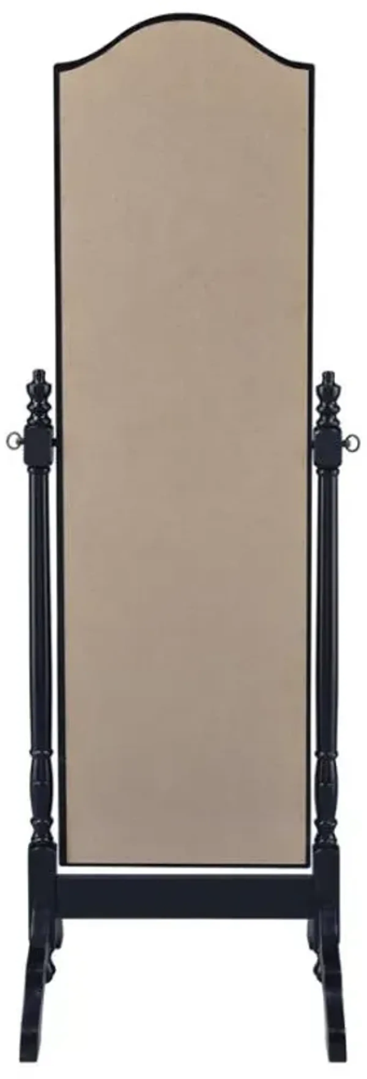 Cabot Rectangular Cheval Mirror with Arched Top Black