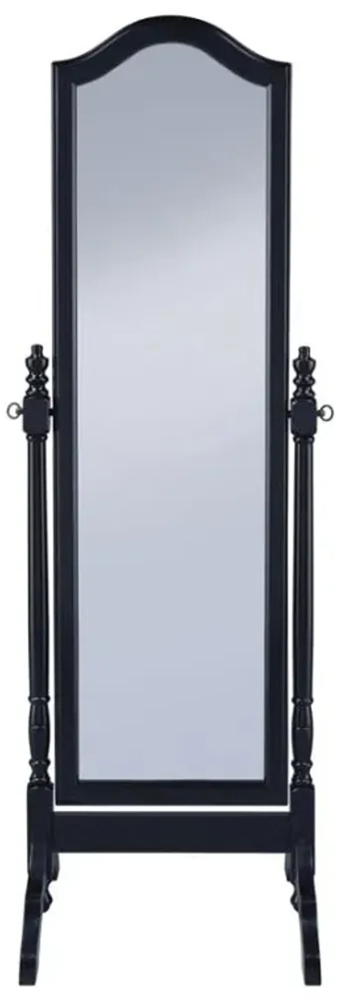 Cabot Rectangular Cheval Mirror with Arched Top Black