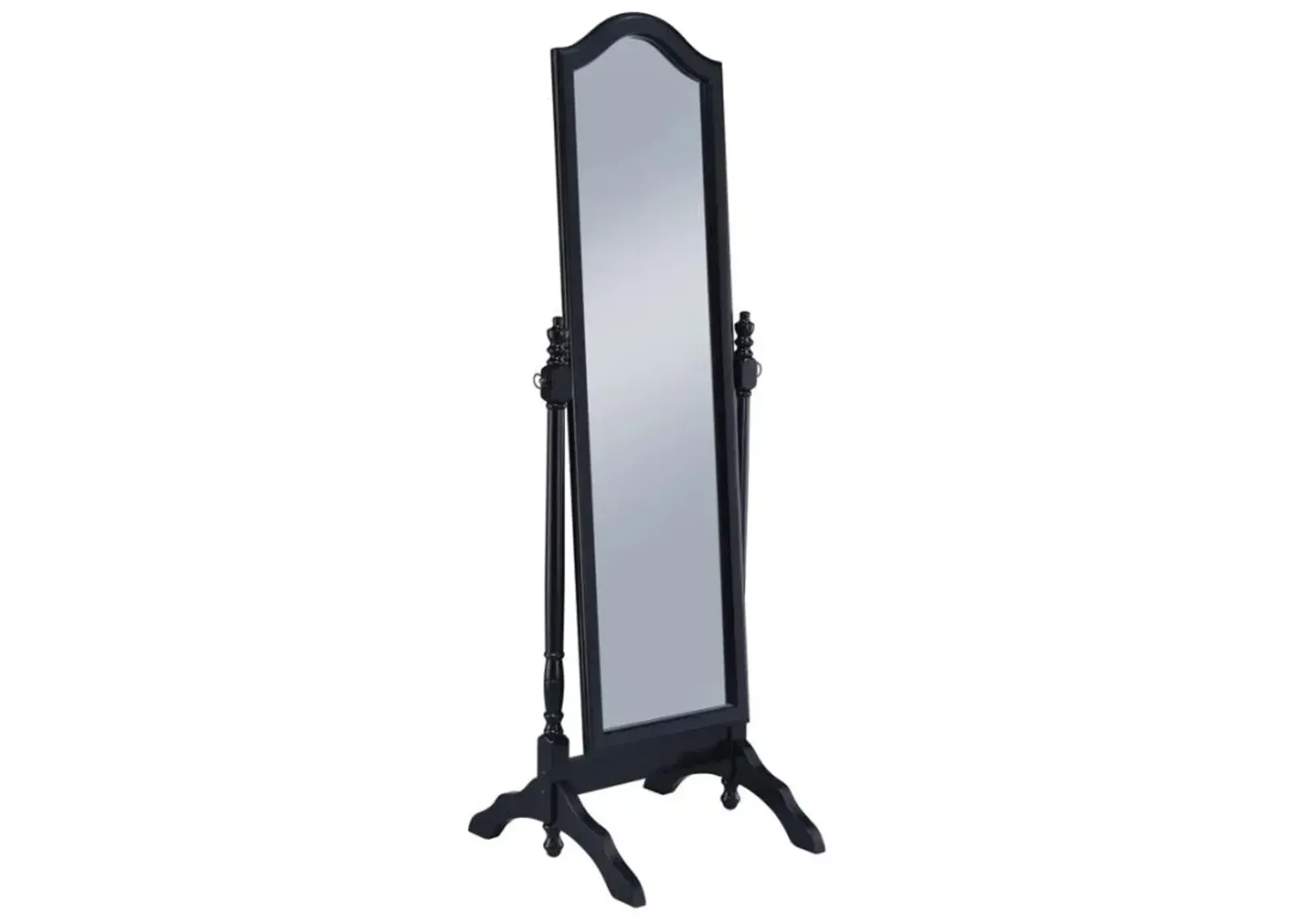 Cabot Rectangular Cheval Mirror with Arched Top Black