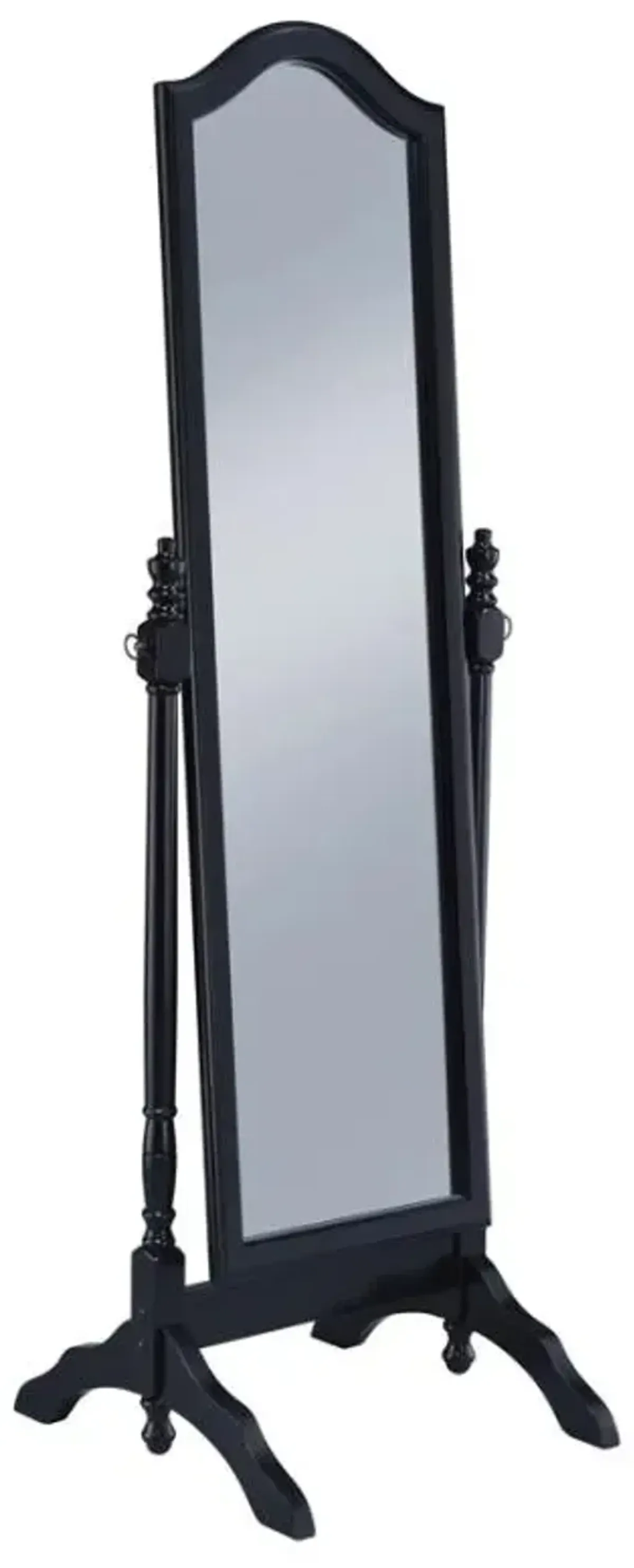 Cabot Rectangular Cheval Mirror with Arched Top Black