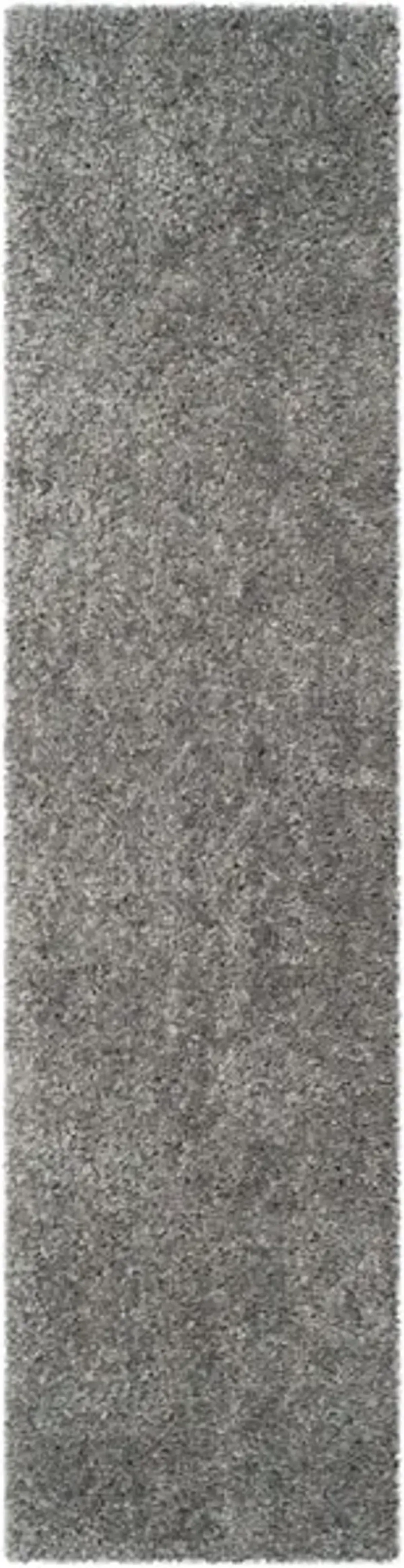 POPCORN SHAG Silver 2'-3' X 9' Runner Rug