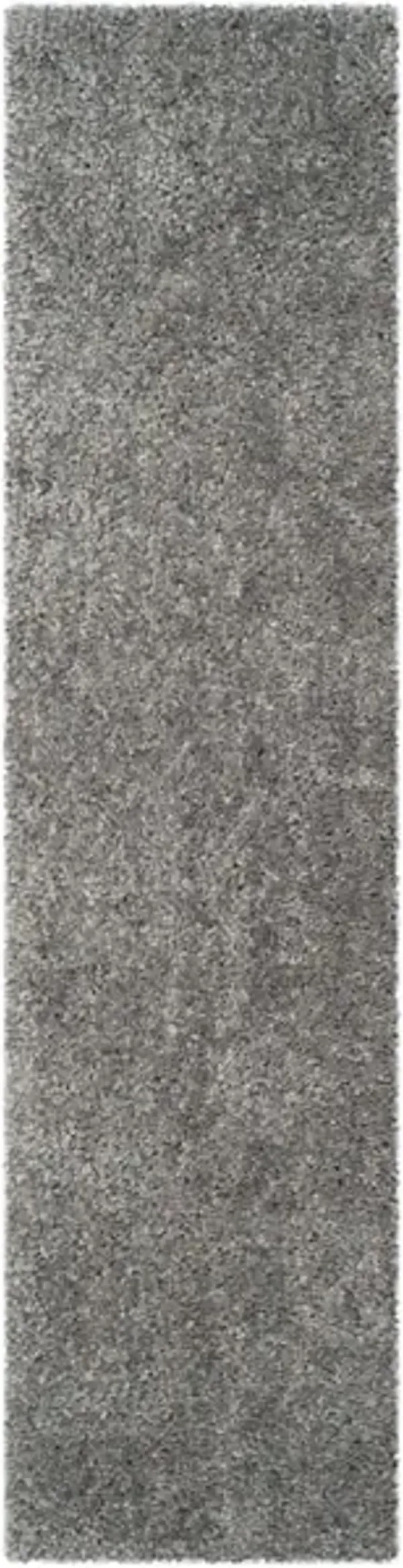 POPCORN SHAG Silver 2'-3' X 9' Runner Rug