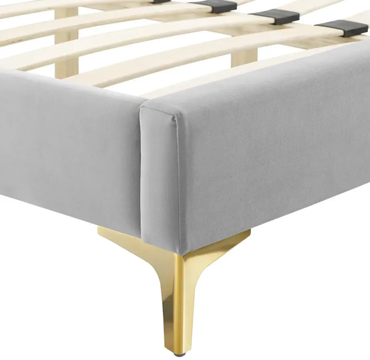 Amber Tufted Performance Velvet Twin Platform Bed