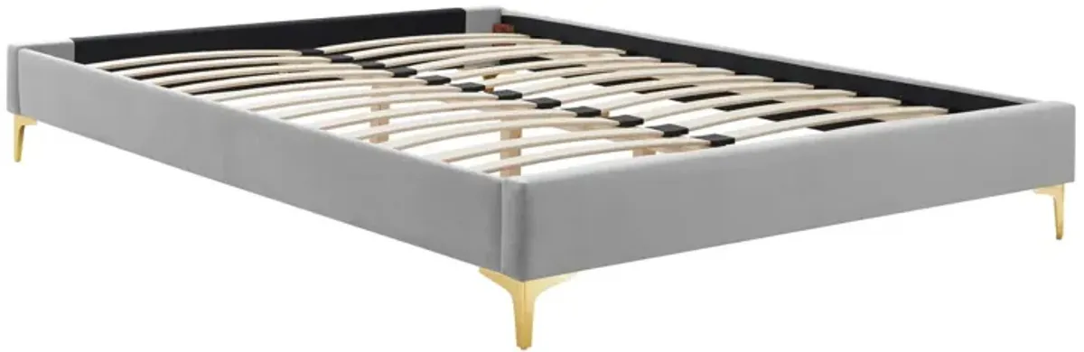 Amber Tufted Performance Velvet Twin Platform Bed