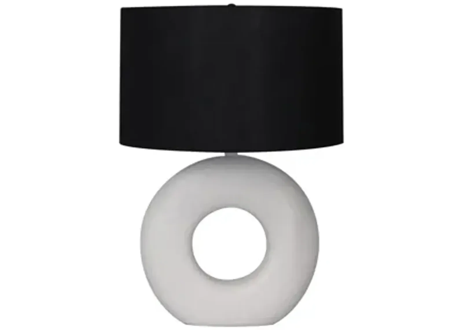 26" Textured Round Open Cut-out Table Lamp, White