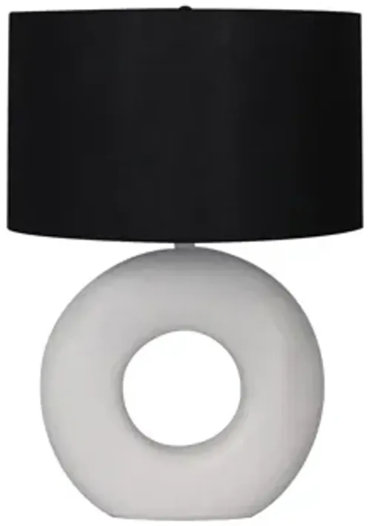 26" Textured Round Open Cut-out Table Lamp, White