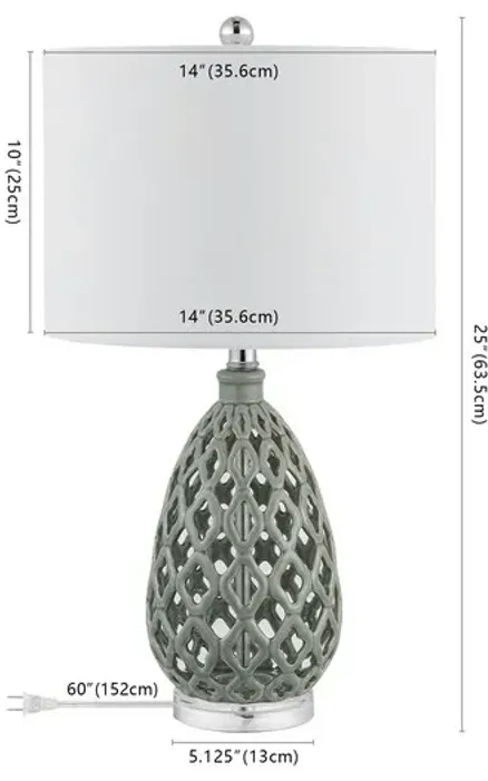 QUIN, 25 INCH, GREY, CERAMIC/IRON TABLE LAMP SET OF 2