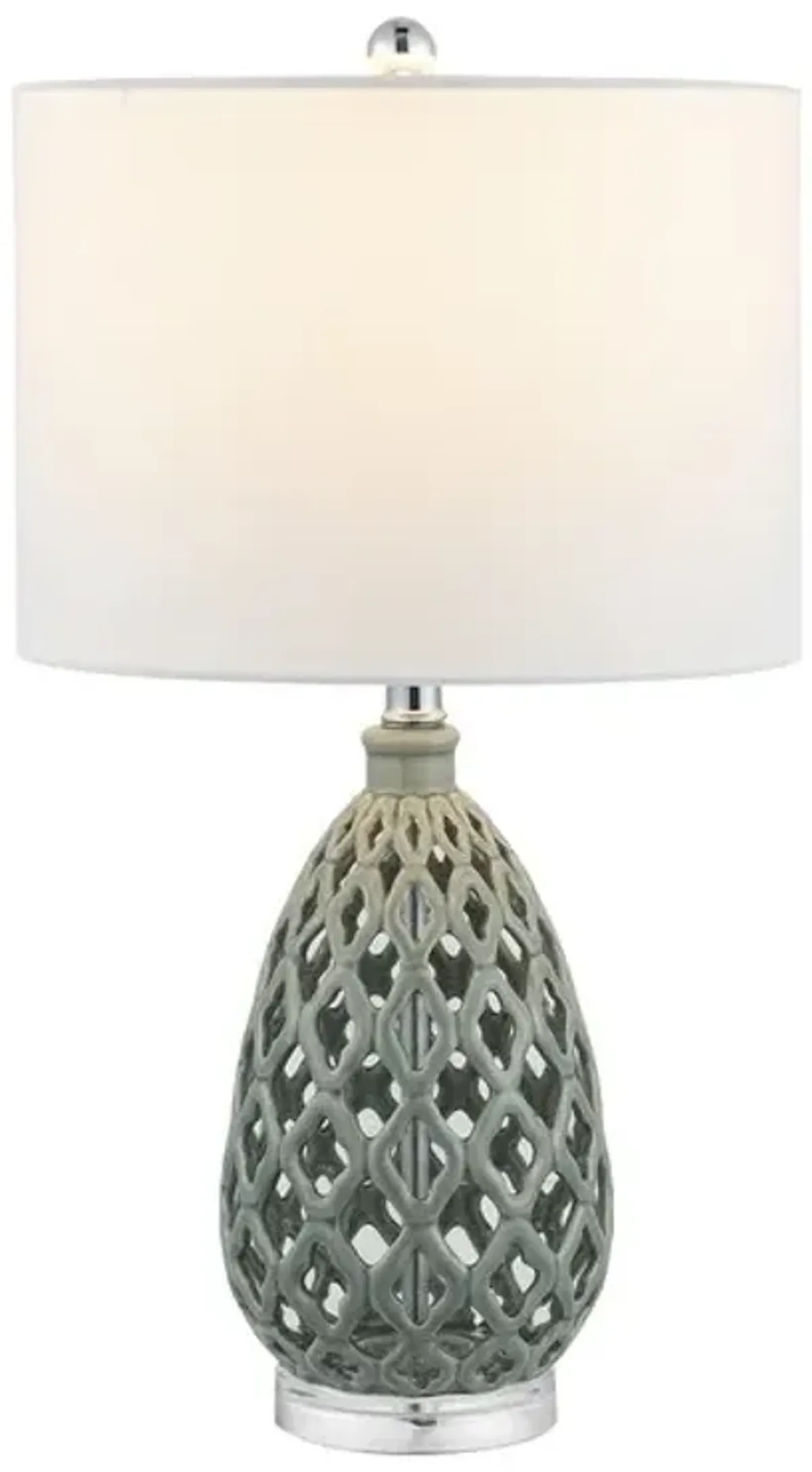 QUIN, 25 INCH, GREY, CERAMIC/IRON TABLE LAMP SET OF 2