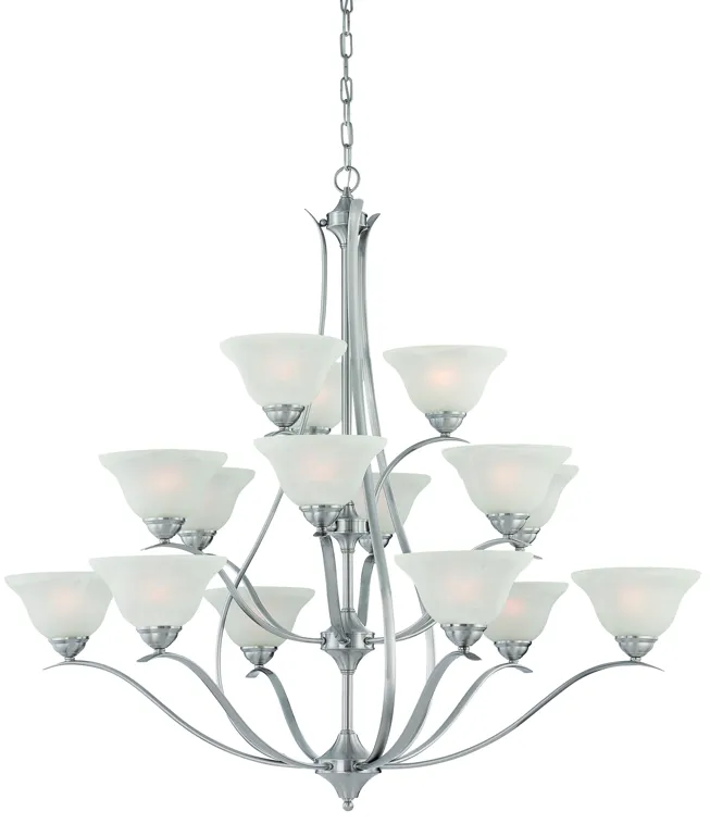 Prestige 48" Wide 15-Light Chandelier - Brushed Nickel