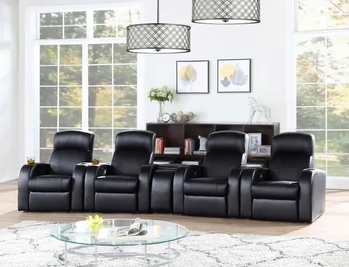 Cyrus Home Theater Upholstered Recliner Black