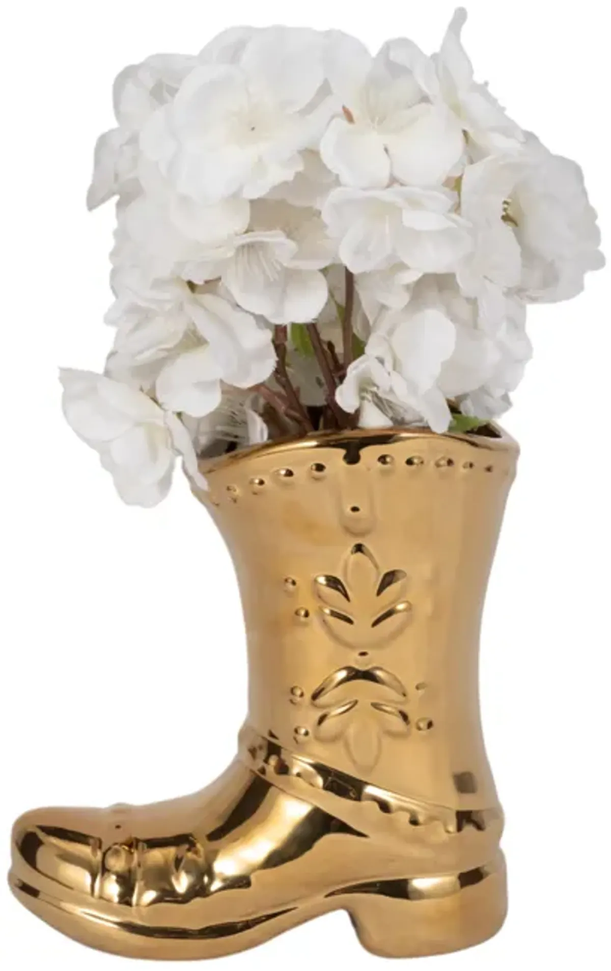 7" Cowboy Boot Vase, Gold