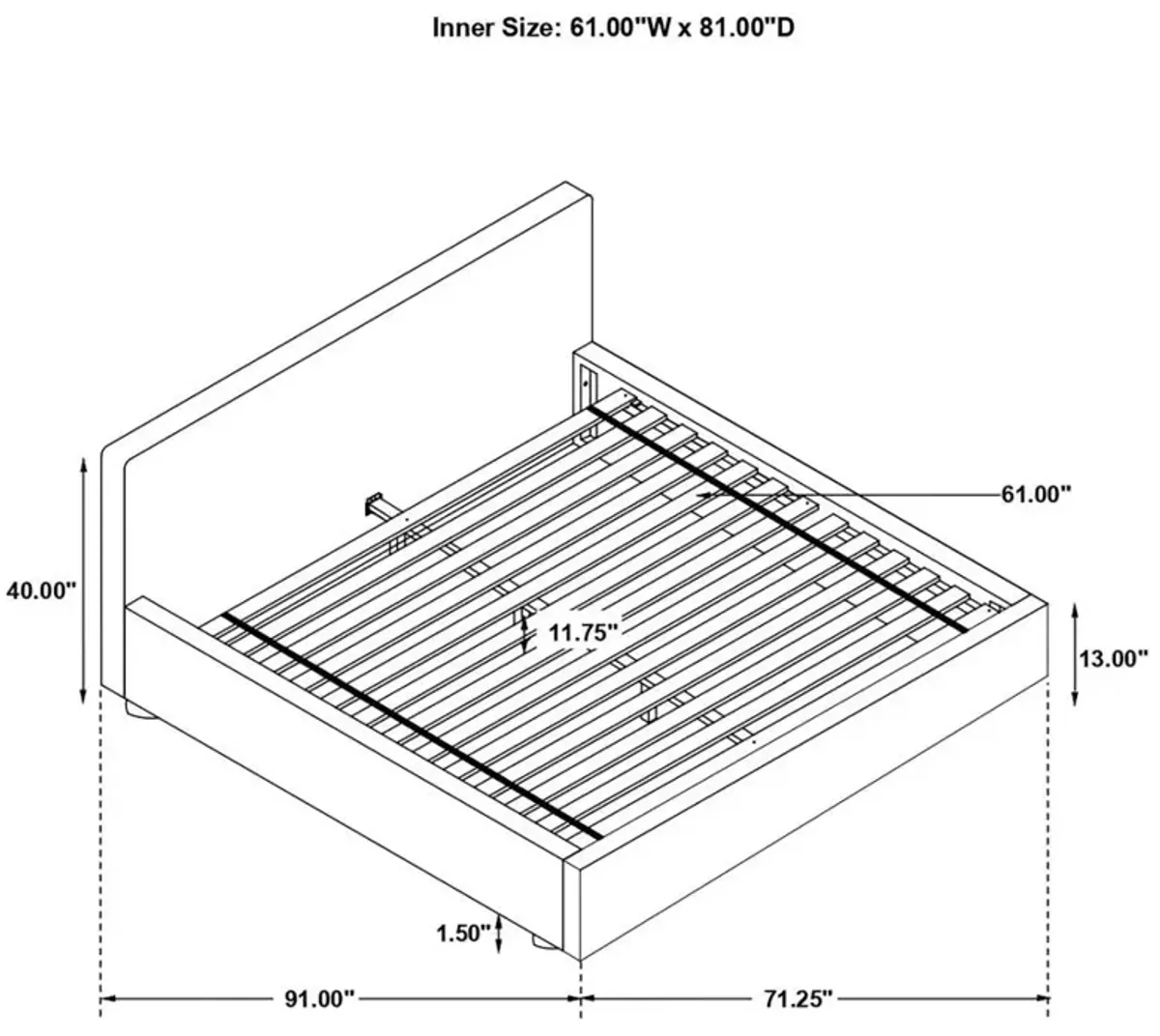 Gregory Upholstered Platform Bed Graphite