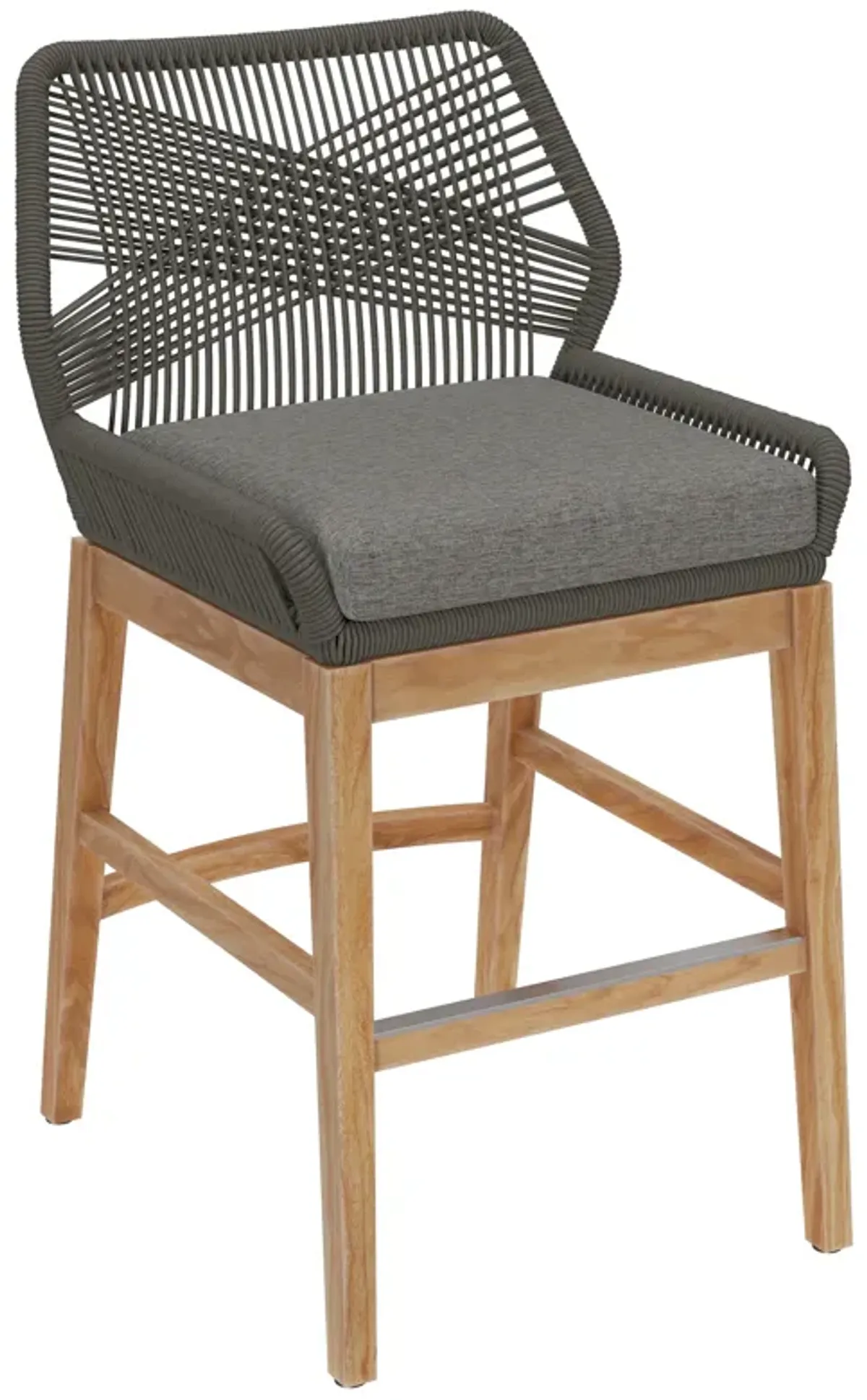 Wellspring Outdoor Patio Teak and Rope Counter Stool by Modway