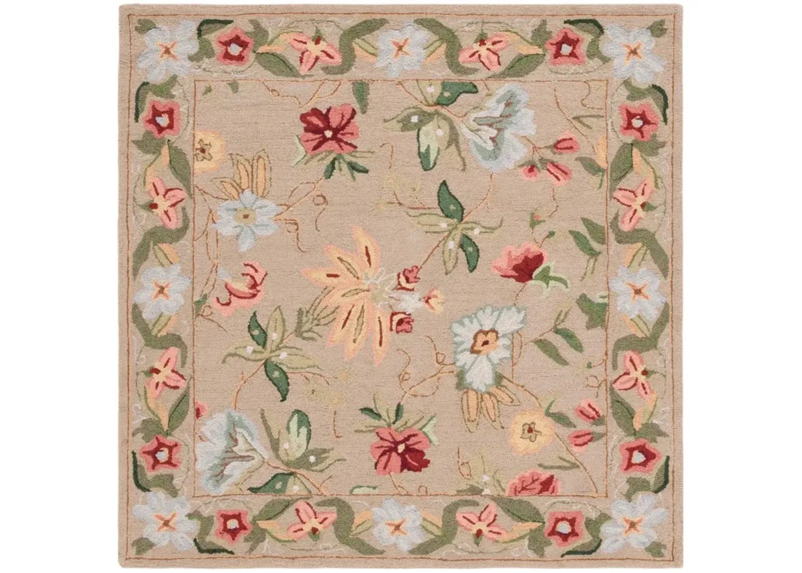 HK311 BEIGE 7' x 7' Square Square Rug