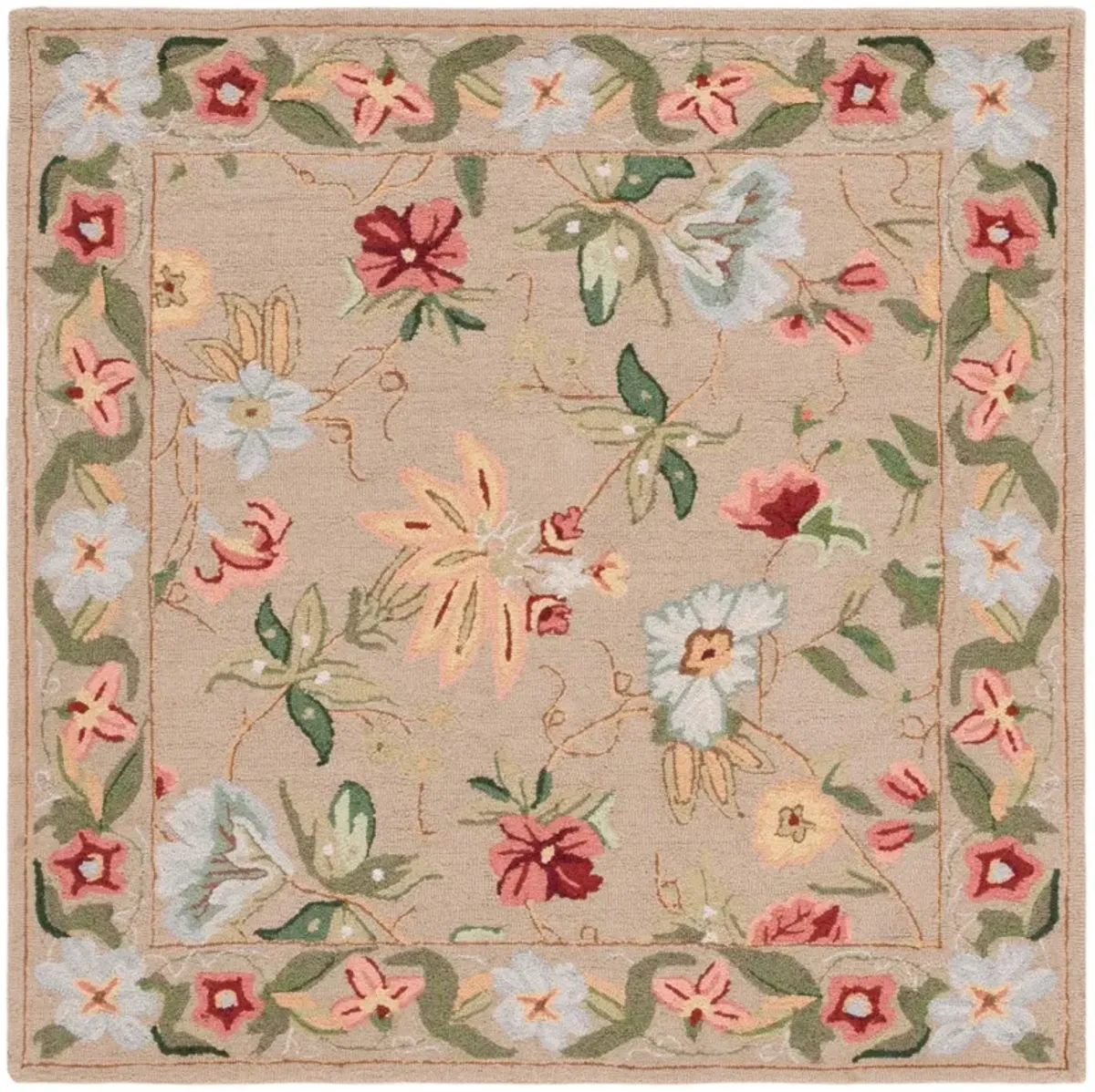 HK311 BEIGE 7' x 7' Square Square Rug