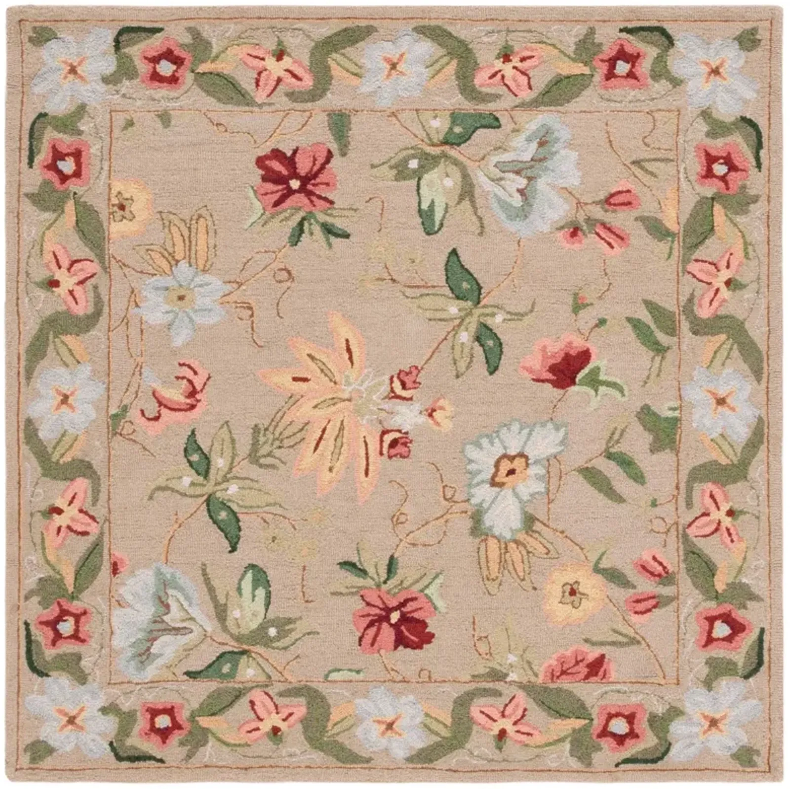 HK311 BEIGE 7' x 7' Square Square Rug