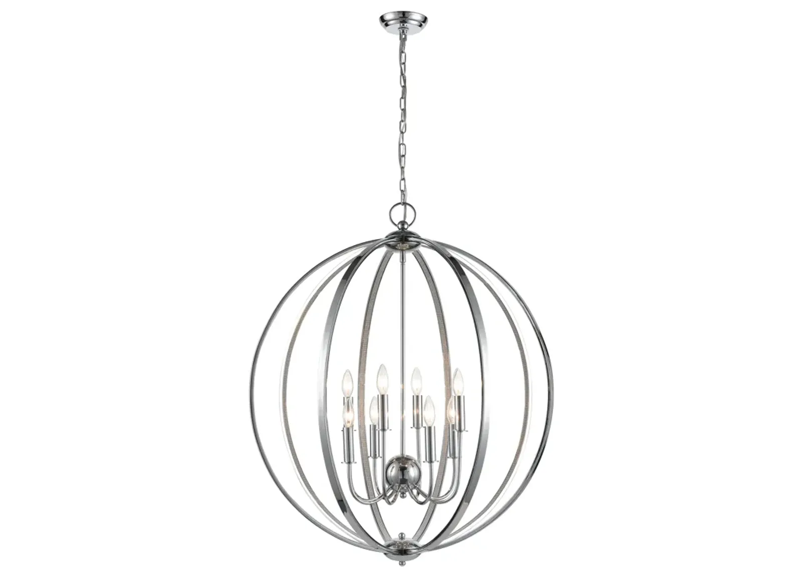 Venue 32" Wide 8-Light Pendant - Chrome