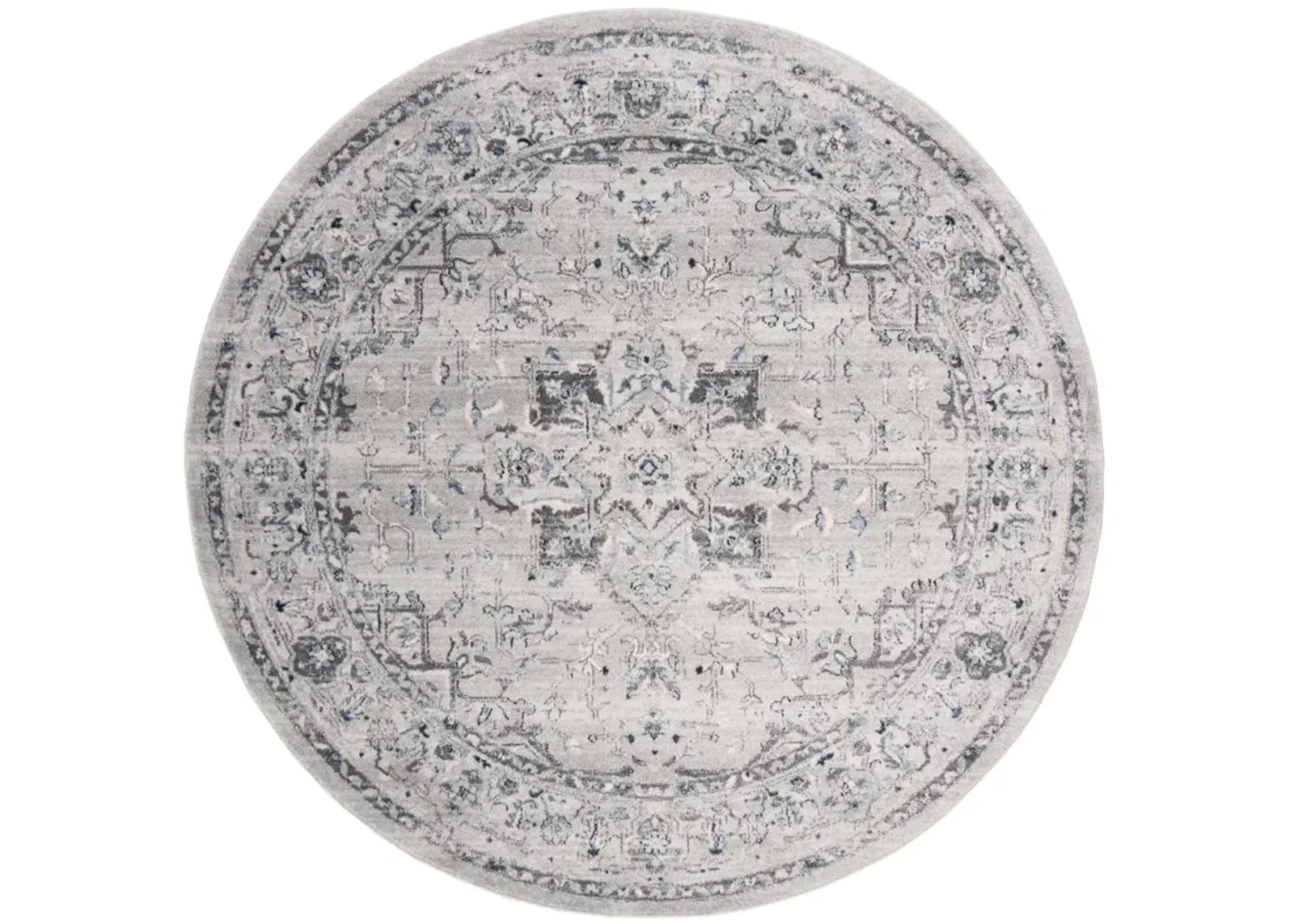 CHARLESTON 411 GREY  4' x 4' Round Round Rug