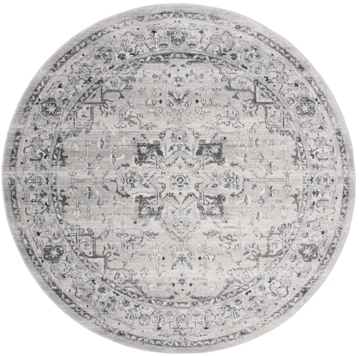 CHARLESTON 411 GREY  4' x 4' Round Round Rug