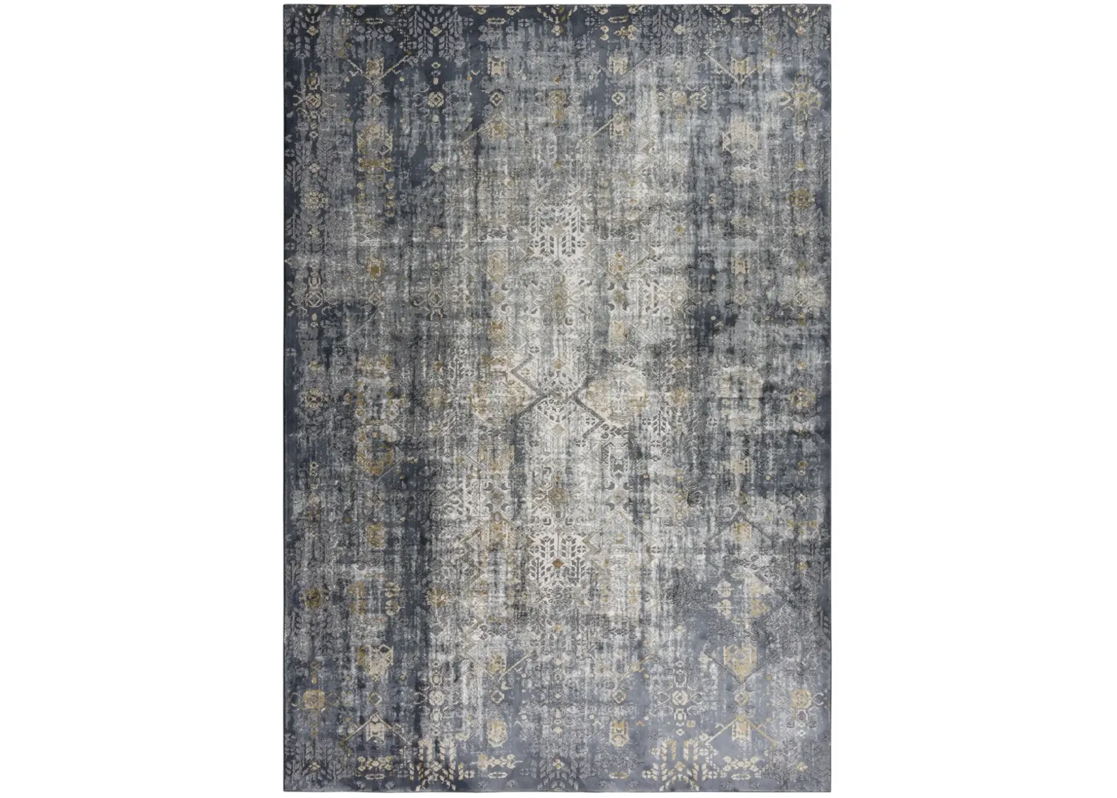 Emerge Gold/Charcoal  Polyester 8'6" x 11'10" Rectangle Rug