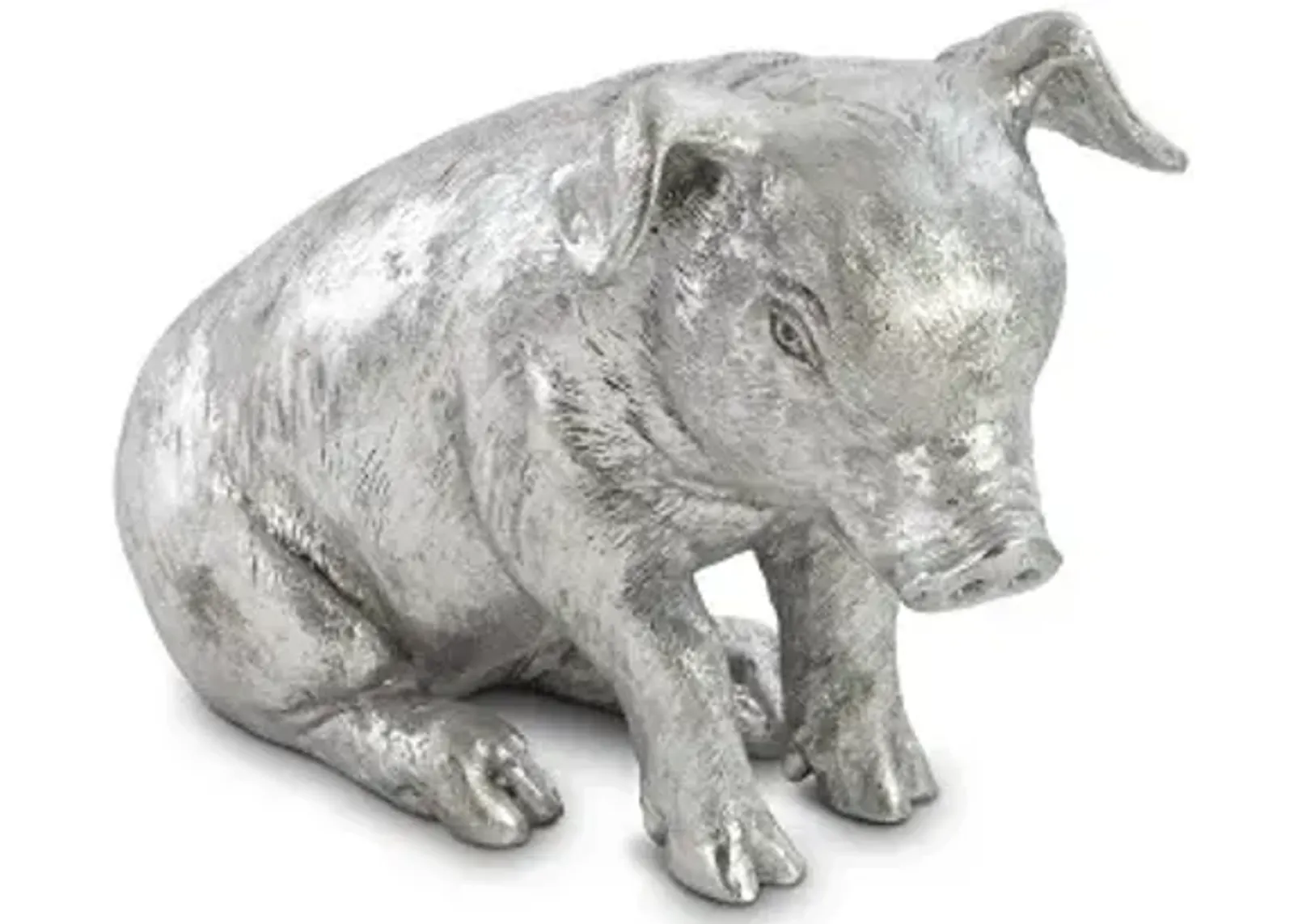 sitting piglet, silver leaf