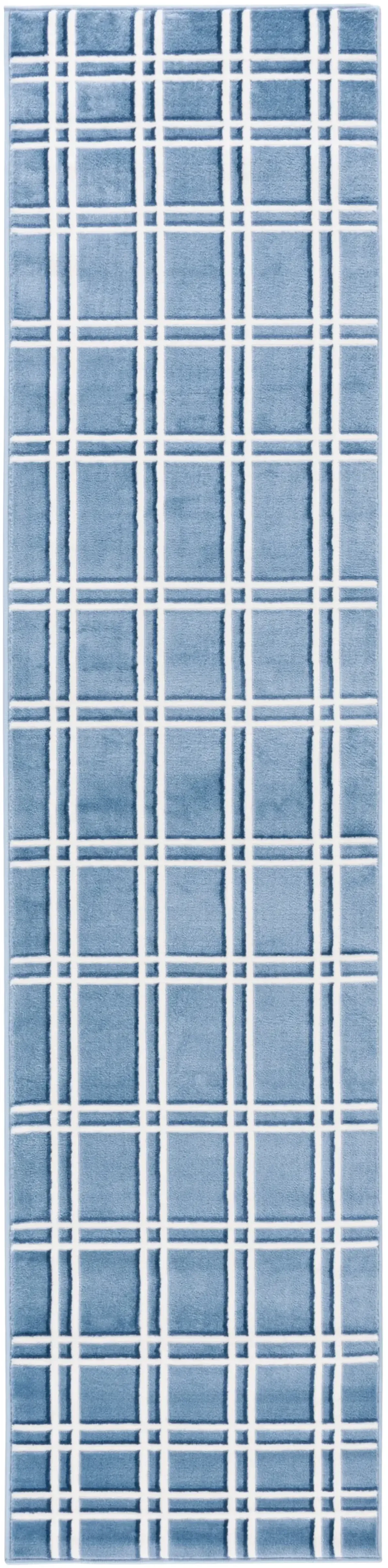 GROOVE 106 BLUE  2'-3' x 8' Runner Rug