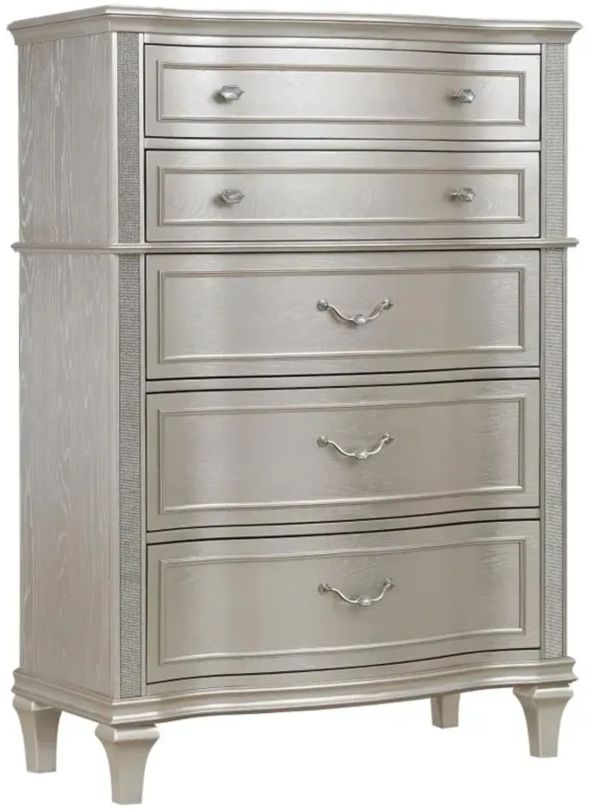 Evangeline 6-drawer Chest Silver Oak