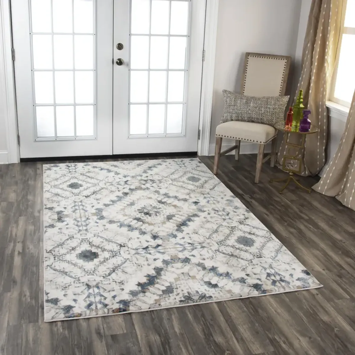 Bristol Beige/Blue Geometric Polypropylene/Polyester 8'10" x 11'10" Rectangle Rug