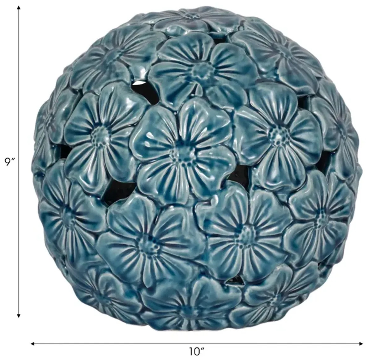 1o" Flower Cut-out Garden Orb, Blue