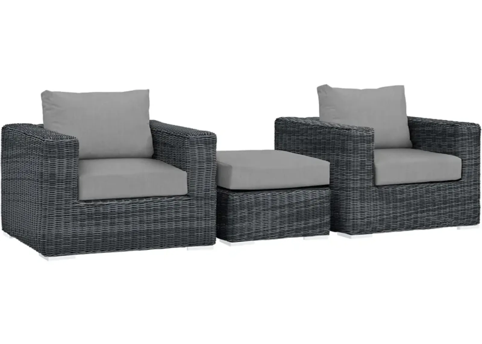 Summon 3 Piece Outdoor Patio Sunbrella® Sectional Set