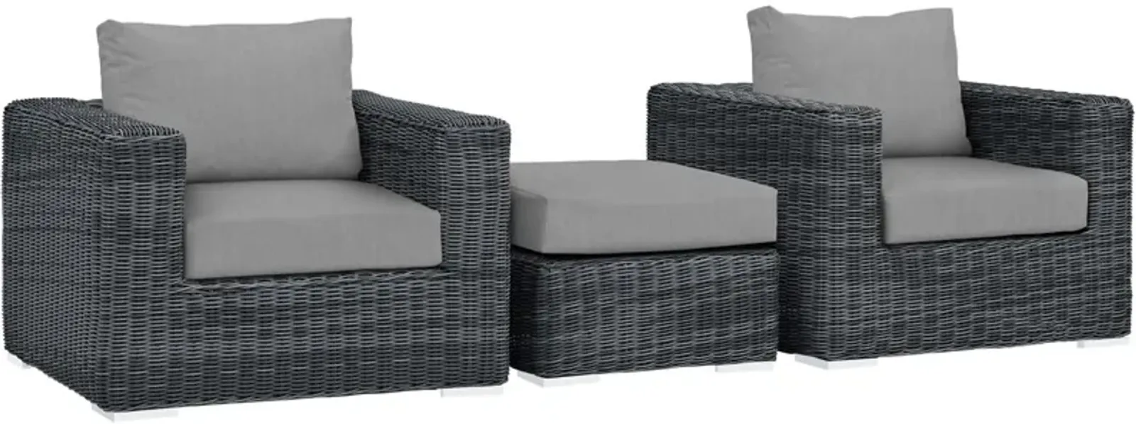 Summon 3 Piece Outdoor Patio Sunbrella® Sectional Set