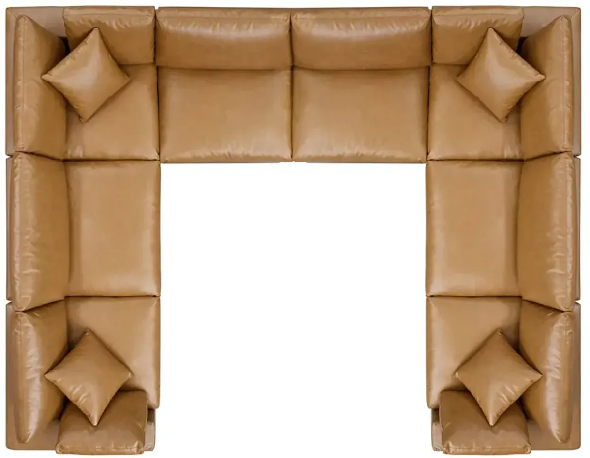 Commix Down Filled Overstuffed Vegan Leather 8-Piece Sectional Sofa