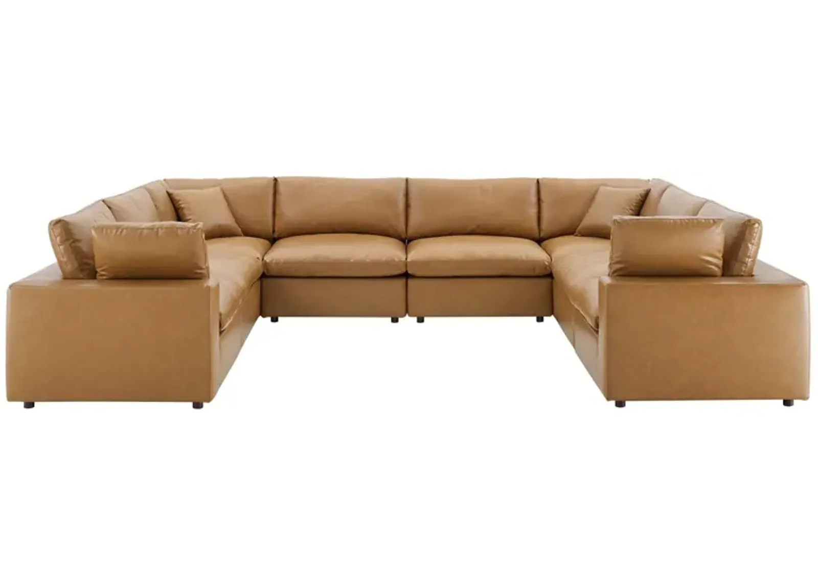 Commix Down Filled Overstuffed Vegan Leather 8-Piece Sectional Sofa