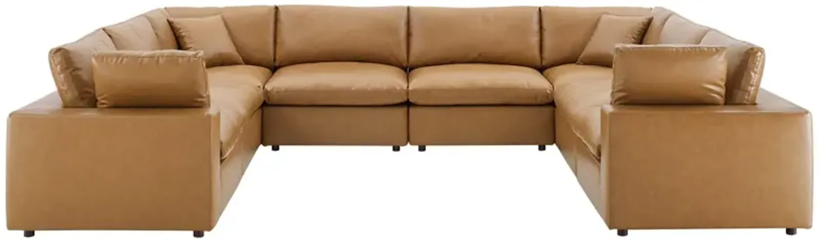 Commix Down Filled Overstuffed Vegan Leather 8-Piece Sectional Sofa