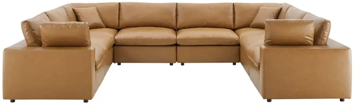 Commix Down Filled Overstuffed Vegan Leather 8-Piece Sectional Sofa