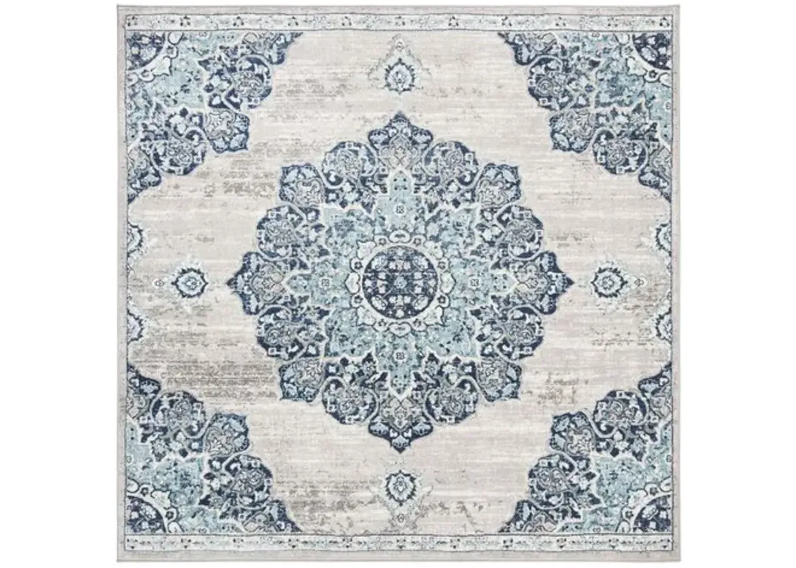 Brentwood 849 Navy / Light Grey 3' X 3' Square Square Powerloomed Rug