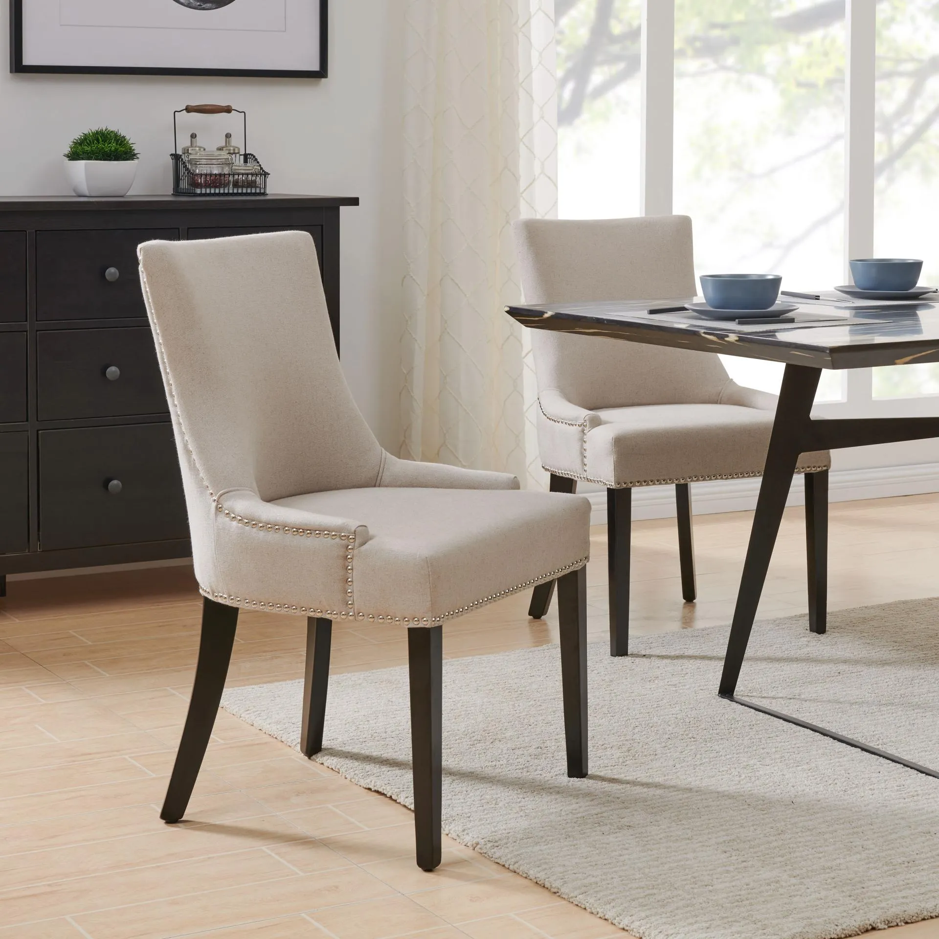 Charlotte Cream Fabric Dining Chair