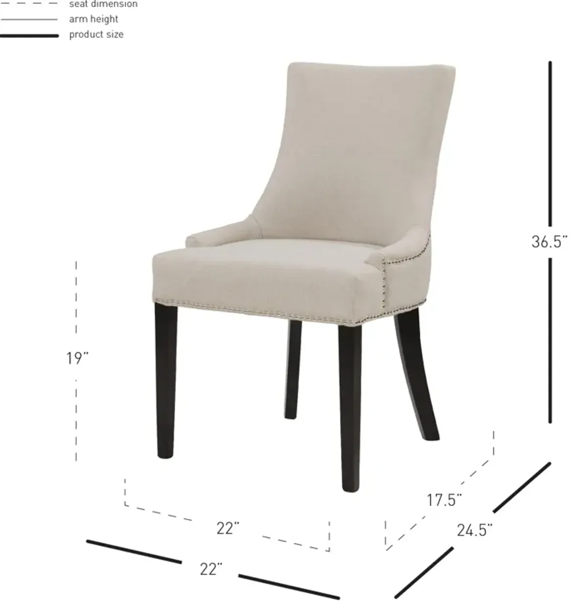 Charlotte Cream Fabric Dining Chair