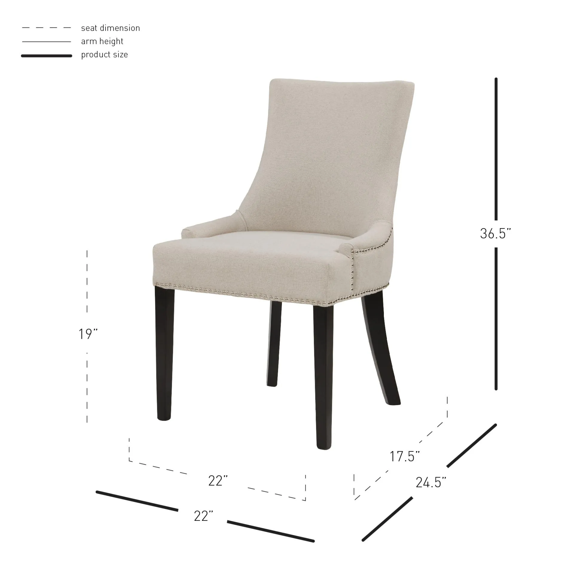 Charlotte Cream Fabric Dining Chair