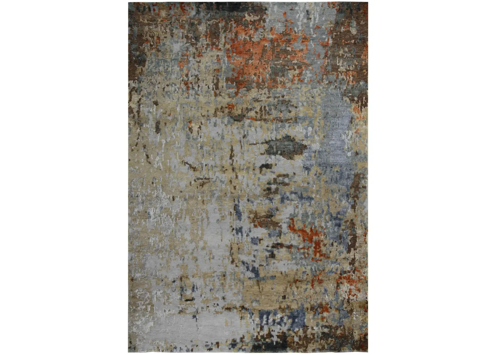 Finesse Multi Abstract Hand Spun New Zealand Wool/Tencel 6' x 9' Rectangle Rug