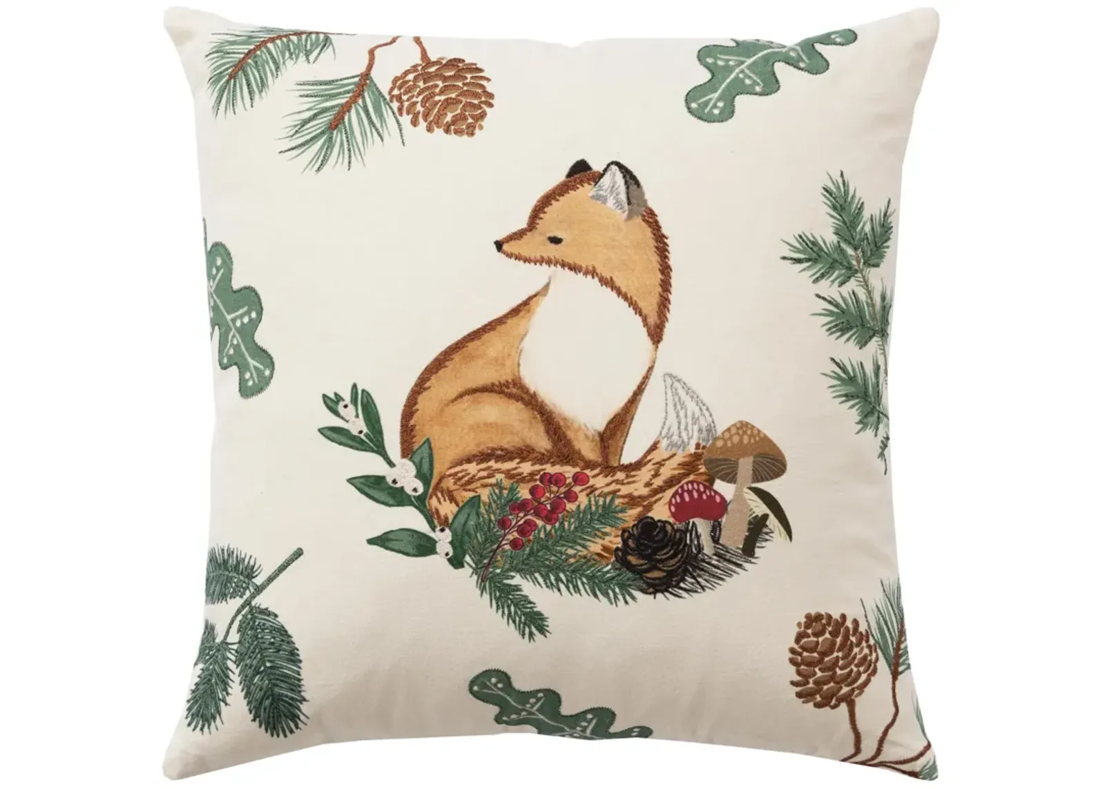 HOLIDAY 2022 Woodland Animal Green Pillow