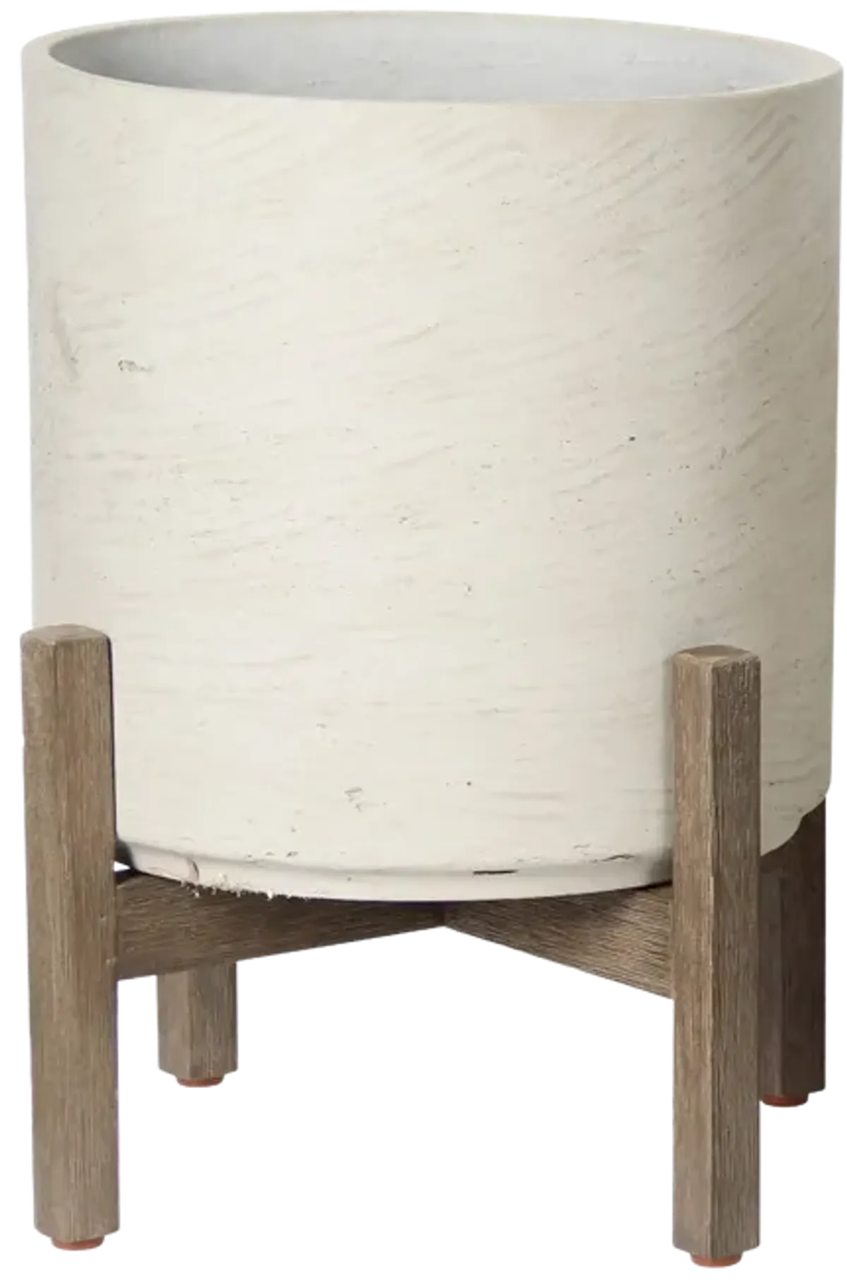 Patio Round Large Standing Pot - White Wash