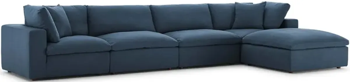 Commix Down Filled Overstuffed 5 Piece Sectional Sofa Set