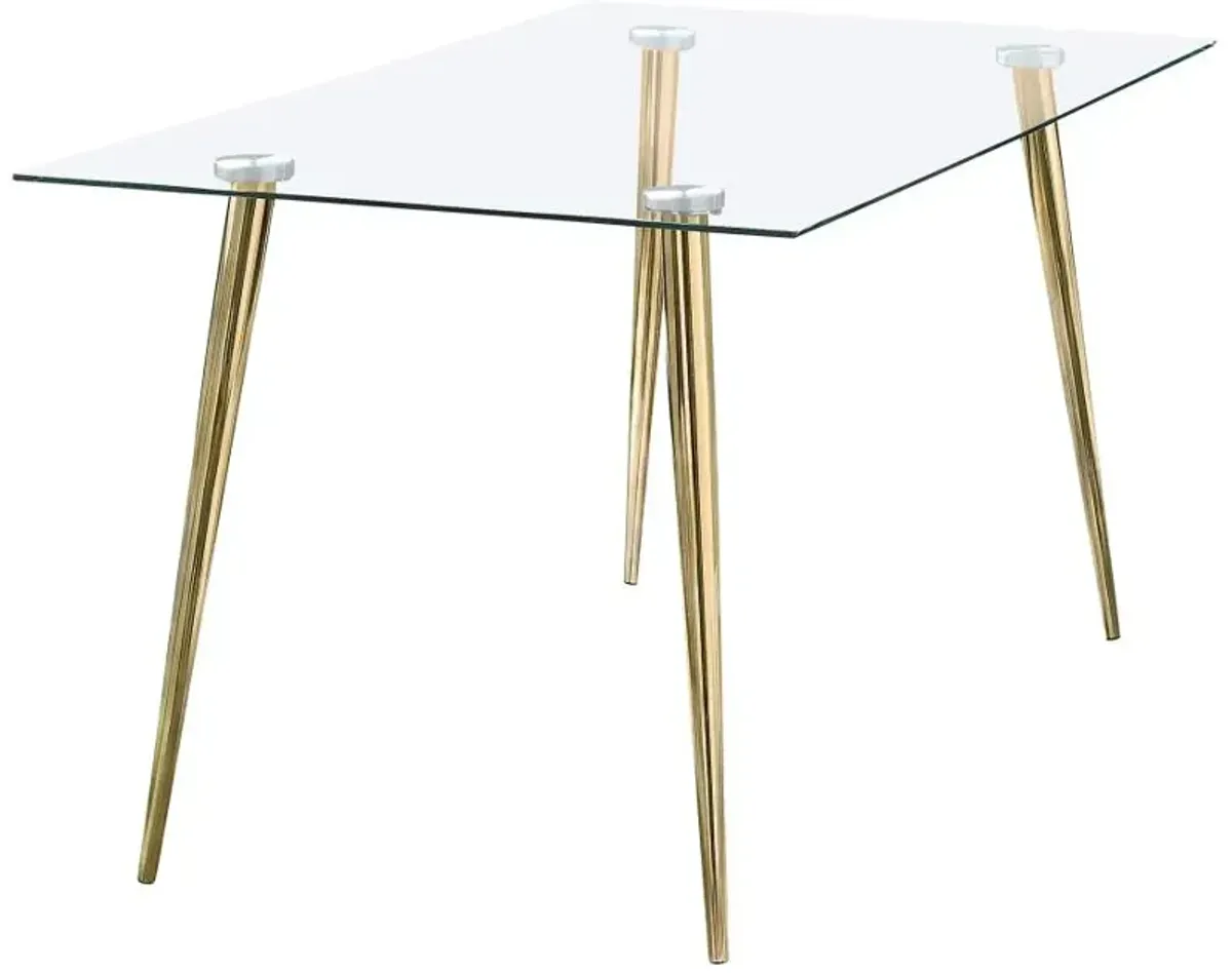 Aaliyah Rectangle Glass Top Dining Table